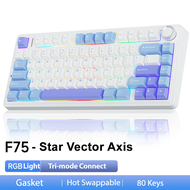 AULA 80 Keys 2.4G/Bluetooth/Wired Tri-mode Hotswap mechanical keyboard RGB backlit 3/5PIN Switch mec