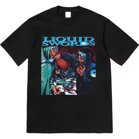 Genius GZA Liquid Swords Rapper T Shirt Vintage for Funny Black Vintage Washed Stylish Designer Clot