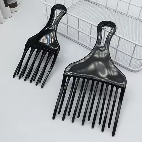 1 pc Afro Comb Wide Teeth Brush Pick Comb Fork Hairbrush Insert Hair Pick Comb Plastic Gear Comb Cur