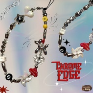 GANTUNGAN HP BEADSYDIARY Chrome Edge Phone Strap | Phone Strap y2k | Phone Strap silver y2k | Hanger