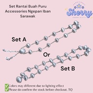 Set Rantai Leher Buah Puru Aluminum Accessories Ngepan Iban Sarawak