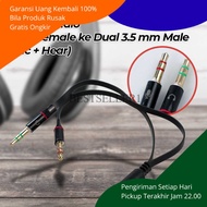 BS Splitter Audio Jack Female to Dual 3.5mm Male (Mic+Hear) L43