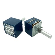 1pc ALPS RK27 Dual-unit Serrated Volume Rotary Potentiometer 5kX2 10k 20k 50K 100K 250k 500k Round/F