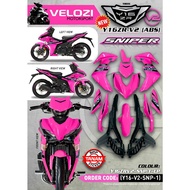 COVERSET YAMAHA Y16 V2 ABS DESIGN SNIPER PINK Y16-V2-SNP-1 TANAM KILANG VELOZI