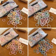 YOUNGSTAR 100Pcs/Lot Colorful Elastic Hair Ties for Baby Girls Solid Khaki Black Small Hair Bands Ki