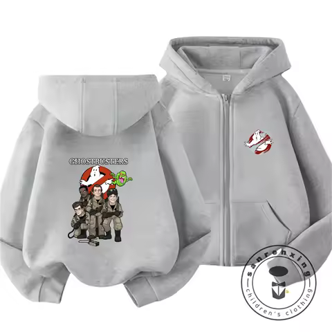 Ghostbusters With Stay Puft Marshmallow Man Zip Hoodie For Kids 3-14 Years Trendy Cute Style Hooded 