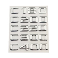 3D ABS Chrome For W205 W204 Car Rear Trunk Emblem Badge Letters C180 C200 C220 C250 C300 C350 4MATIC