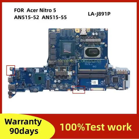 FH52M LA-J891P For Acer Nitro 5 AN515-52 AN515-55 Laptop Motherboard with I5 17 10TH CPU GTX1660TI R