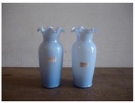 WH1819【四十八號老倉庫】全新 早期 台灣 玻璃 花瓶 高15.5cm 1對價【懷舊收藏擺飾道具】