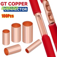 MAILE 100Pcs Wire Terminal Crimp, Brass Cable Connector Kit GT Copper Terminal Connecting Tube,  Hol