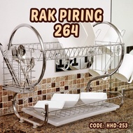 Elegant 2-tier Dish Rack - STAINLESS STEEL -