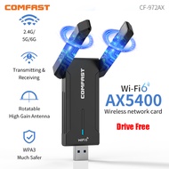 Comfast USB Wifi Adapter WiFi6 AX5400 USB3.0 Driver Free Wireless WiFi Network Card MU-MIMO WPA3 E-s