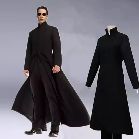 Matrix Cosplay Custom Black Cosplay Costume Neo Trench Coat Halloween Party Costumes for Men Cos Pla
