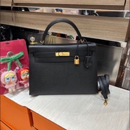 Hermes Kelly 32 黑色金扣 Stamp A