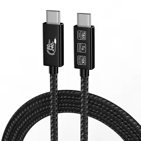 USB4.0 GEN4 Cable Compatible Thunderbolt 5 80Gbps 240W Fast Charging 16K Video Cable Super Speed Dat