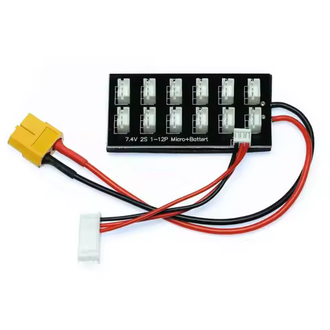 2S Parallel Charge Board 7.4V JST-PH2.0 with XT60 Female Plug Charging Balance Board for 12x2S Lipo 