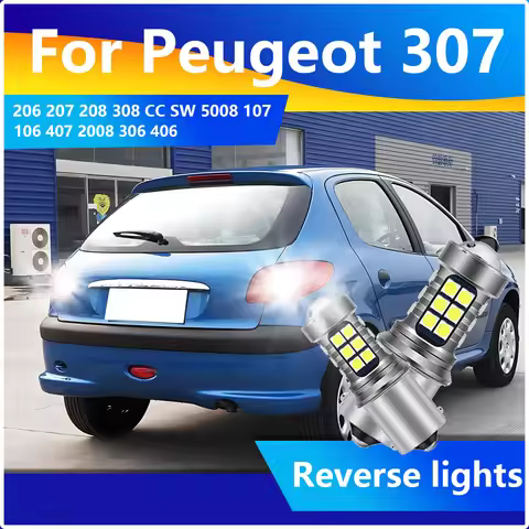 2PCS White LED Reverse Light Backup Blubs 1156 BA15S Lamp For Peugeot 307 206 207 208 308 CC SW 5008