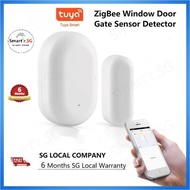 SmartTuya ZigBee Smart Window Door Gate Sensor Detector Smart Home Security Alarm System Smart Life Tuya App Remote Cont