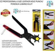 EZ PROFESSIONAL  6 SIZE LEATHER HOLE PUNCH / PENEBUK LUBANG KULIT