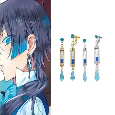 Anime Vanitas Earrings The Case Study of Vanitas No Karte Props Hourglass Earrings Ear Cuff Cosplay