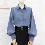 Lantern sleeve Chiffon blouse women blouse Korean style women blause wanita collar shirt blouse women long sleeve blouse plus size baju muslimah labuh baju blouse wanita