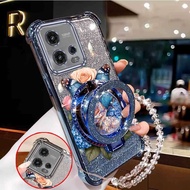 For Moto G72/G86/G86 Power Cover 3pcs( Breathtaking Flowers Phone Case+Lanyard+Stand) Fashion Ready 