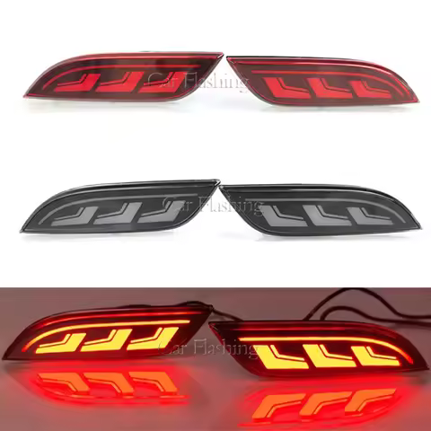 Car LED Rear Bumper Reflector Lights For Chevrolet Spark 2010 2011 2012 2013 2014 2015 Dynamic Turn 
