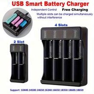 3.7V Smart Fast Rechargeable Lithium Battery Charger With LED Indicator Light, Suitable For 18650, 1