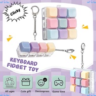 Macaron Keyboard Fidget Toy DIY Button Keyboard Fidget Keychain 4/9 Keys Keyboard Clicker for Adults
