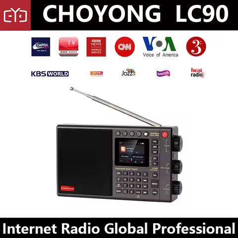CHOYONG LC90 Internet Radio Global Professional Multi-Band Smart Portable WiF/4G,AM/FM,Longwave & Sh