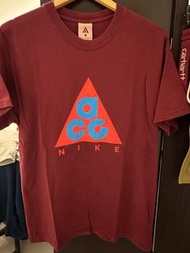 Nike ACG大logo酒紅短tee