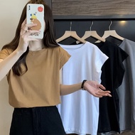 Design Sense Small Flutter Sleeve T-Shirt Women's 2025 Summer New Loose Outer Wear Base Shirt Short 