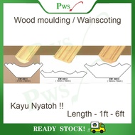 Wainscoting Frame / Wood Moulding / Wainscoting Decoration Bingkai Wood Rail Kayu Nyatoh Solid wood - CW0811 - CW0813