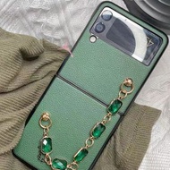 Samsung Z Flip 3 Phone Case 三星手機殼 綠色皮質 $120包埋順豐郵費⚠️🤩