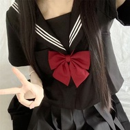 Preppy Style Short Skirt Sailor Uniform School Uniform Class Uniform JK Daily Suit Black Uniform jk 