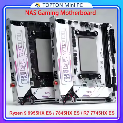 TOPC NAS Gaming PC Motherboard Ryzen 9 9955HX 7845HX R7 7745HX ESDDR5 M.2 NVMe 4*SATA PCIe4.0X16 2.5
