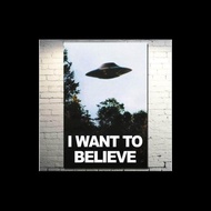 I WANT TO BELIEVE - Karya Lukisan Kanvas Seni Siri TV UFO X Files, Cetakan Poster Seni Dinding Gamba