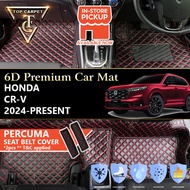 Top Carpet HONDA CR-V CRV ( 2024 - 2025 ) 6D PU Leather Car Carpet VIP Car Mat Floor Mat Alas Kaki K