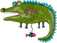 Allen Designs P1998 Swinging Pendulum Alligator Design Clock Later Gator 12.5 inches X 10.5 inches