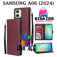 NEW SAMSUNG A06 FLIP LEATHER CASE PREMIUM-FLIP WALLET CASE LEATHER FOR SAMSUNG A06 - WALLET CASE-FLI