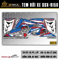 Tem Chế Xe Suzuki GSX R150 Mẫu HP4 | GSX R150-10 | Decal Rời Cắt Khuôn Sẵn Dễ Dán Áp Dụng Xe Sơn Đỏ