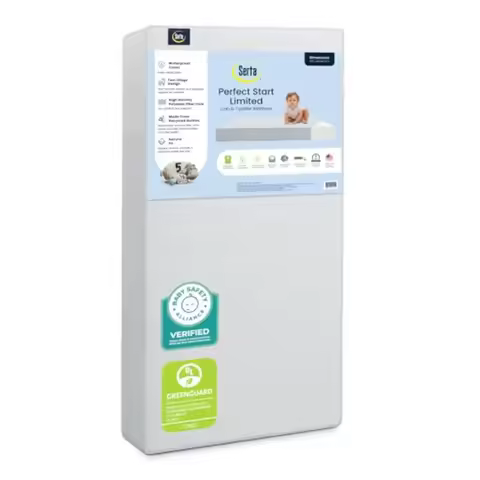 Serta Perfect Start Limited Dual Sided Baby Crib Mattress and Toddler Mattress Breathable Fiber Core
