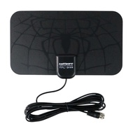 ( Sesuai Gambar ) Antena TV Digital Indoor DVB-T2 25dB Spider Pattern V2.0 21 x 12 cm Panjang kabel: 2.86 meter warna hitam  Daya Transmisi Nirkabel: 50 mil / 80 km (Dengan Amplifier) dan 35 Mil / 56 km (Tanpa Amplifier)