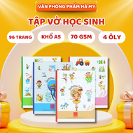 Lốc 10 Quyển Tập Vở Học Sinh Hồng Hà 0308 Khổ A5 - 96 Trang 70gsm Vở 4 ô ly