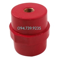 Short 76 Copper Bar Support Porcelain - 76 Dwarf Porcelain - 76mm Insulated Red Porcelain