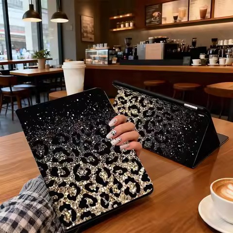 Leopard Pattern Gold Glitter For Xiaomi Redmi Mi Pad 8 7 6 5 4 2 SE K 12.4 11.2 12.1 11 8.8 Pro Max 