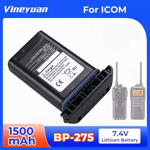 BP-275 7.4V 1500mAh Lithium-ion Rechargeable Battery for Icom IC-M91D IC-M92D Handheld Two-Way Radio