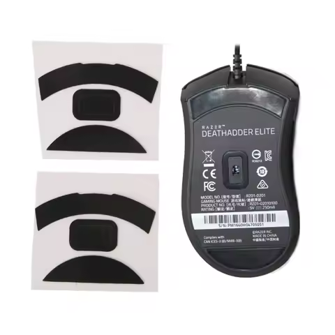 2Set Mouse Feet Mouse Skates Stickers Pad Rounded Glides Curved Edges Feet Replacement for Razer- De
