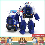 [sgstock] Super Wings 7" Paul's Police Cruiser with 2" Transform-a-Bot Paul Mini Figure, Transformin