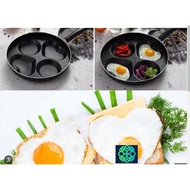 24cm Non-Stick 4-compartment Stone Pan - Convenient Multi-Purpose 4-compartment Frying Pan for Eggs 